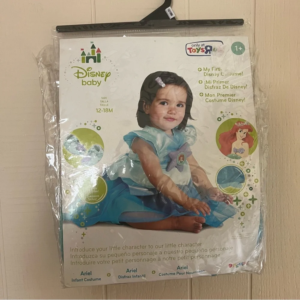Disney Baby little mermaid Ariel costume dress 12-18 months slippers Halloween